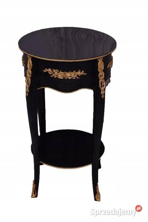 Czarno Złoty Drewniany Stolik Nocny Stół Kawowy Kraków sprzedam