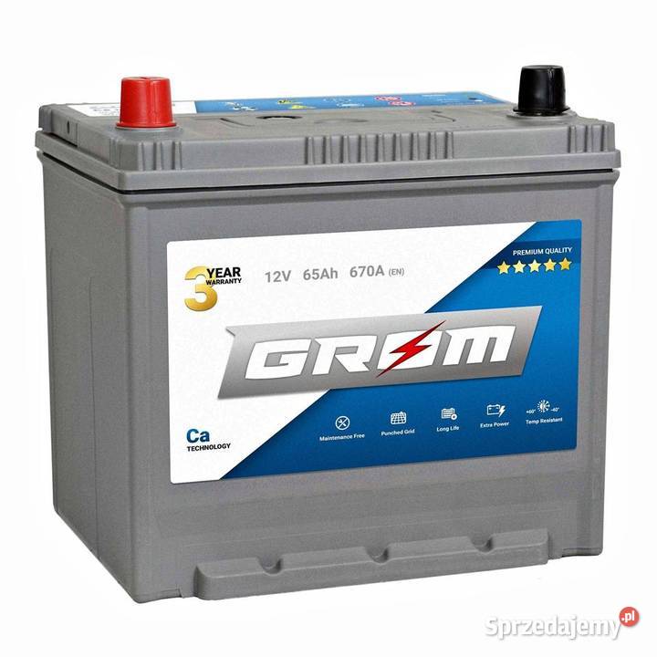 Akumulator GROM Premium 65Ah 670A Japan Lewy akumulatory Białystok