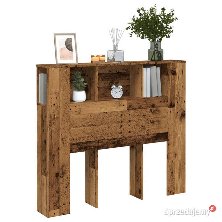 Zagłówek z półkami stare drewno 120x19x1045 Pozostałe