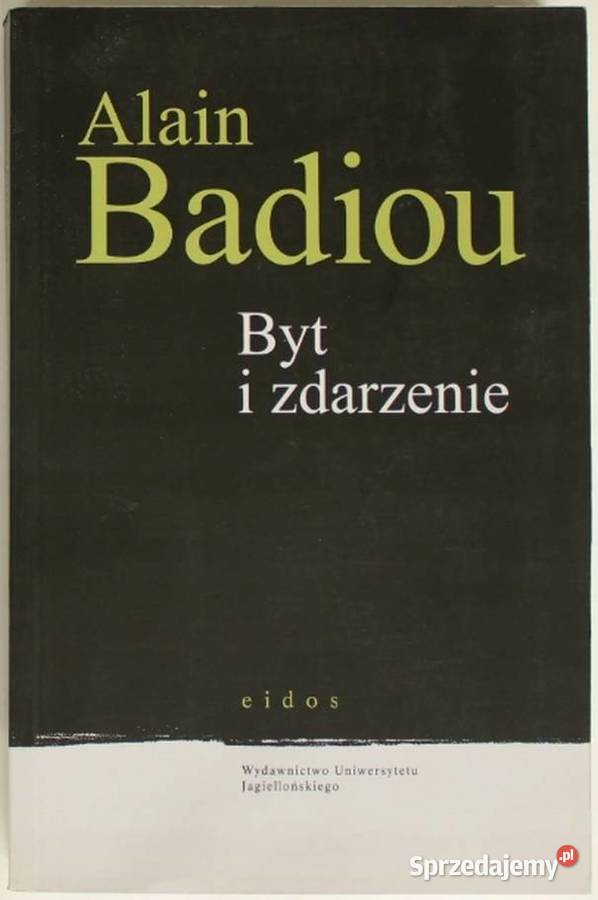 BYT I ZDARZENIE BADIOU ALAIN kujawsko-pomorskie Włocławek sprzedam