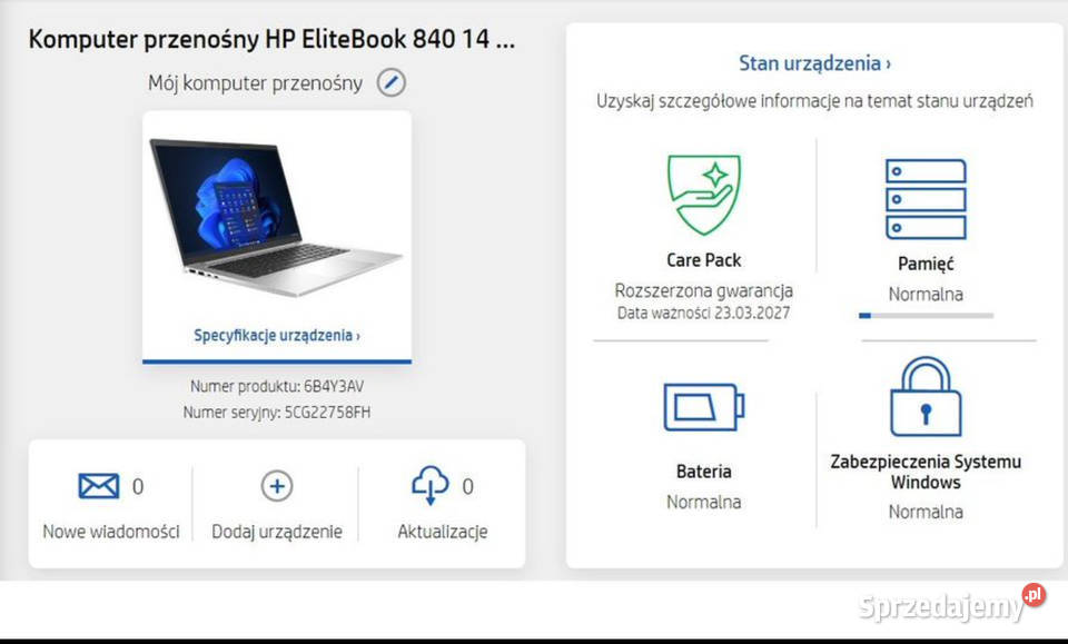 hp elitebook 840 G9 I7 1255U 32GB 512GB win11 Jelenia Góra