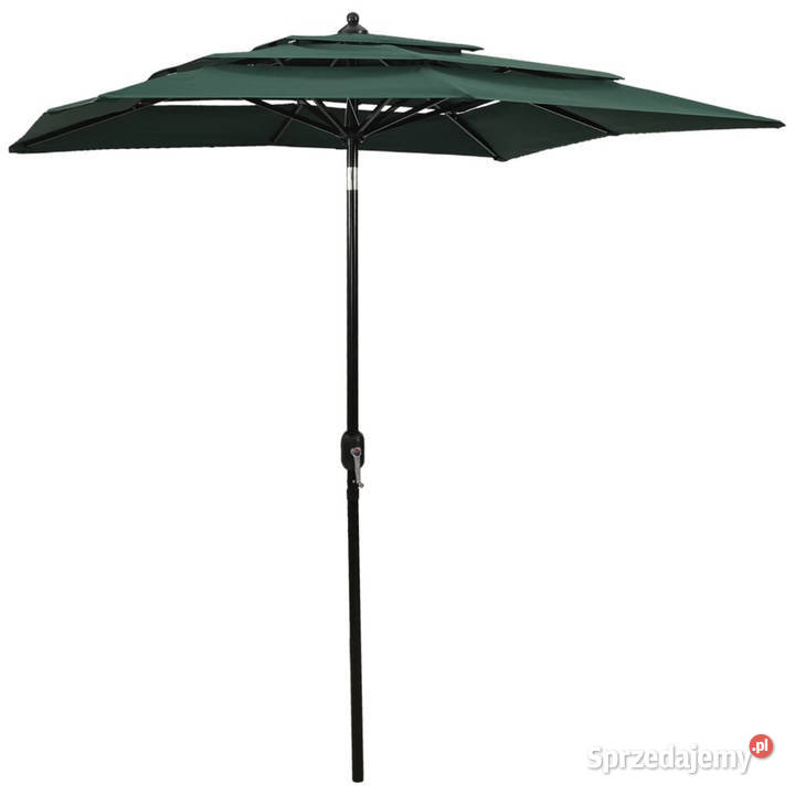3poziomowy parasol na aluminiowym słupku zielony Warszawa