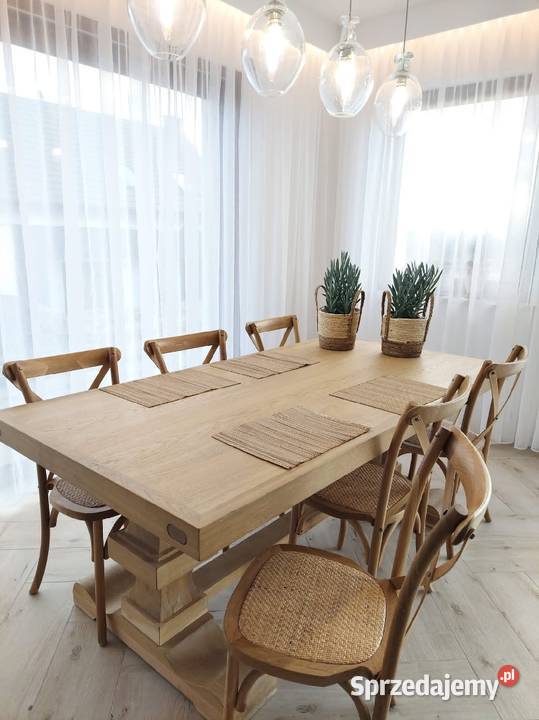 Stół dębowy rozkładany w stylu Hampton naturalny Stoły Łódź