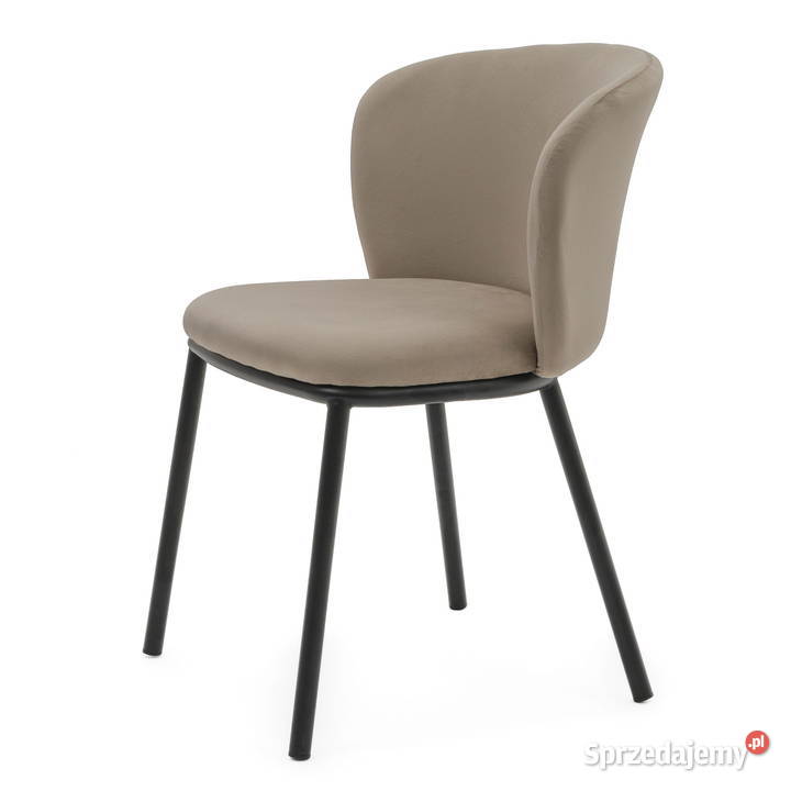 Ciemnobeżowe Krzesło Tapicerowane Bari Wysyłka 87cm