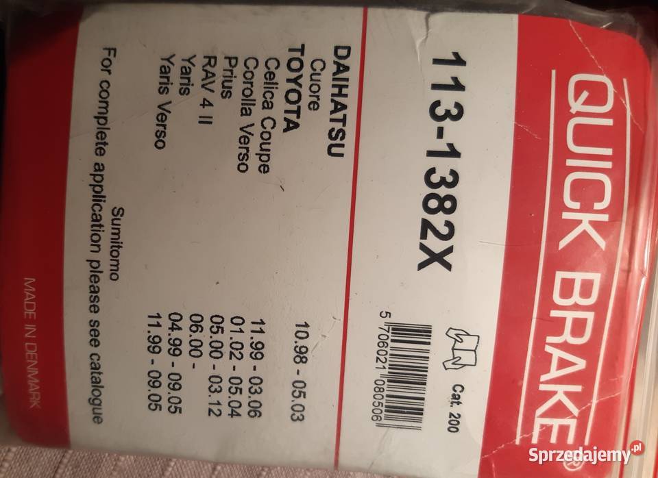 Zestaw naprawczy hamulca QB1131382X Toyota Yaris Części łódzkie Tuszyn