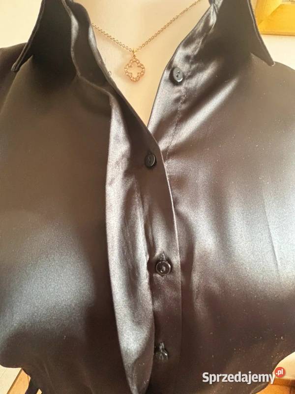 sukienka czarna z gumką i falbaną guziczki Szczecin