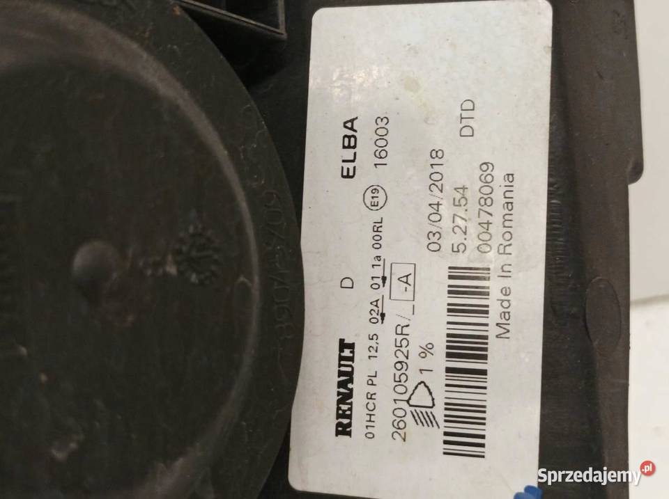 LAMPA PRZÓD PRAWA EU 260105925R Dacia Logan II osobowe sprzedam