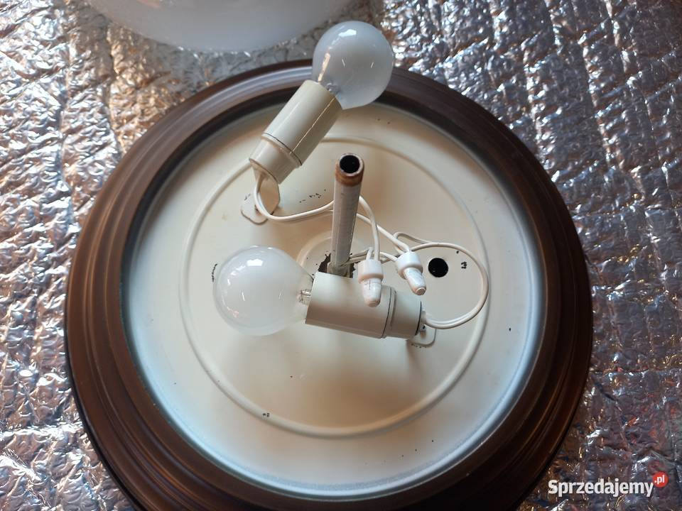 Plafon mosiężny ze szklanym kloszem Lampa Gawroniec