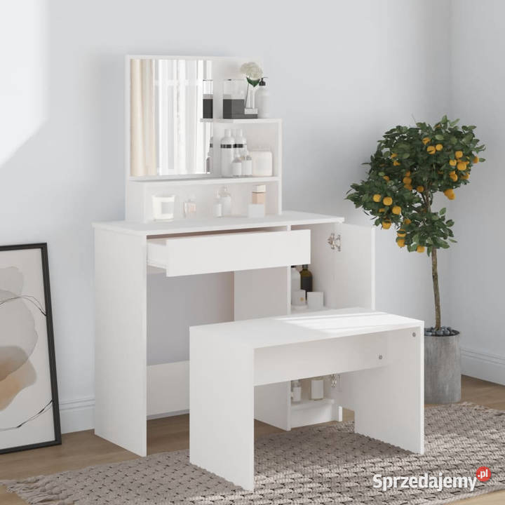 Toaletka z lustrem biała 865x35x136 WM802957 Toaletki Warszawa