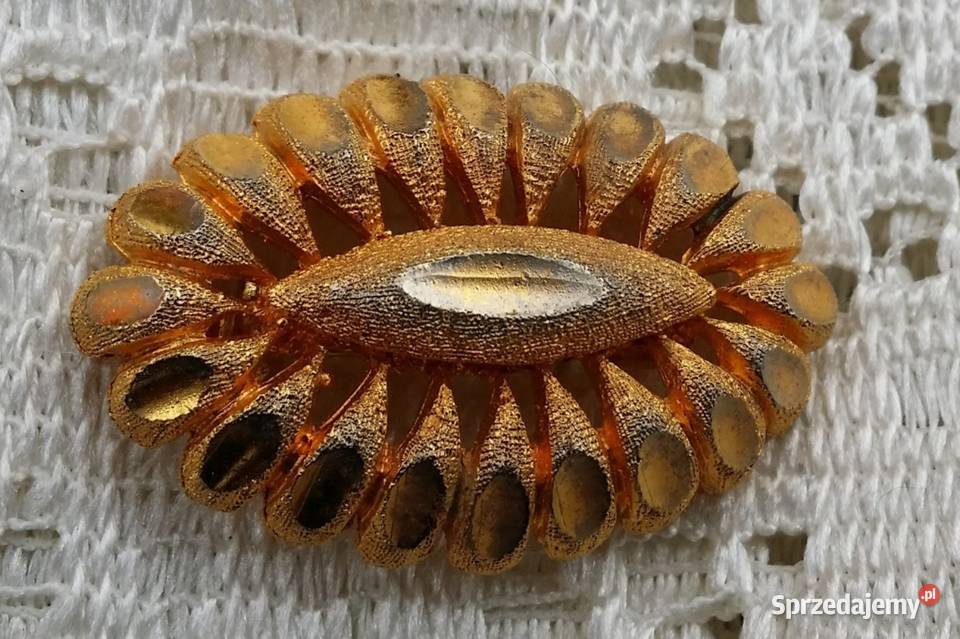 Stara angielska broszka promienne oczko Ochojno