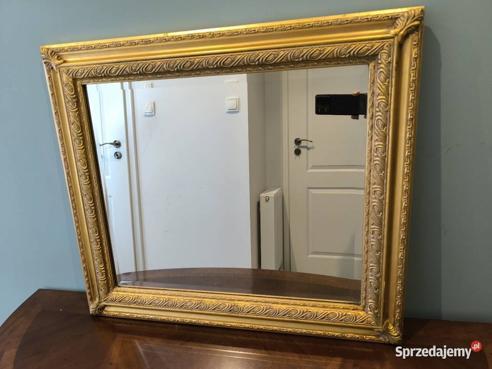 Piękne stylowe złote lustro fazowane z Łódź sprzedam