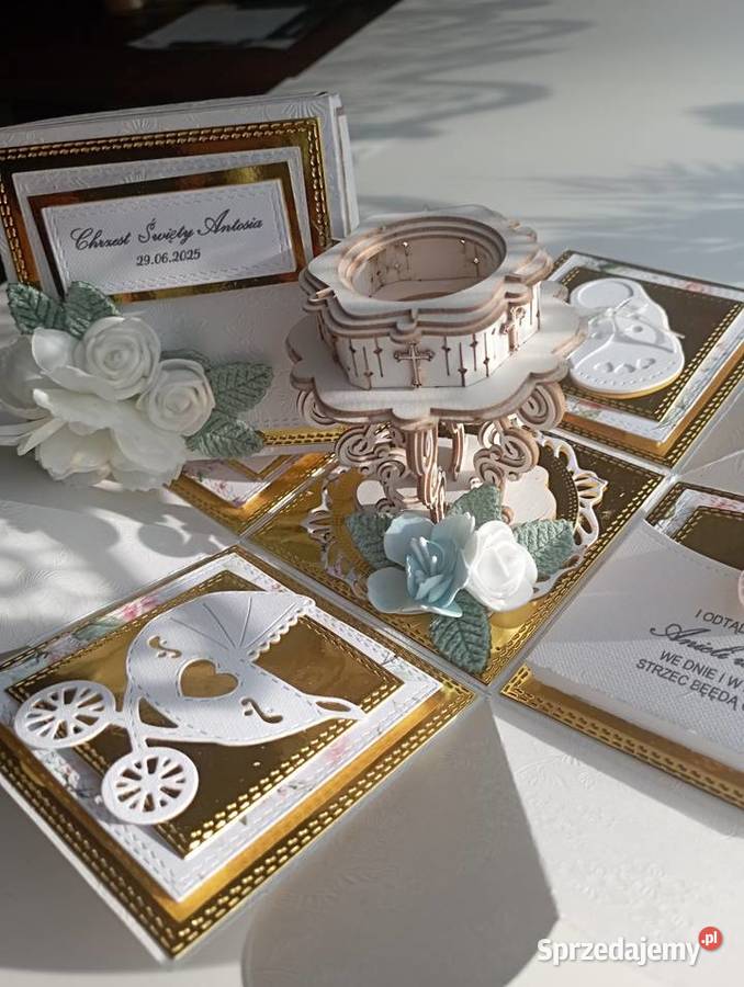 Kartka okolicznościowa na Chrzest handmade wielkopolskie Zbąszyń
