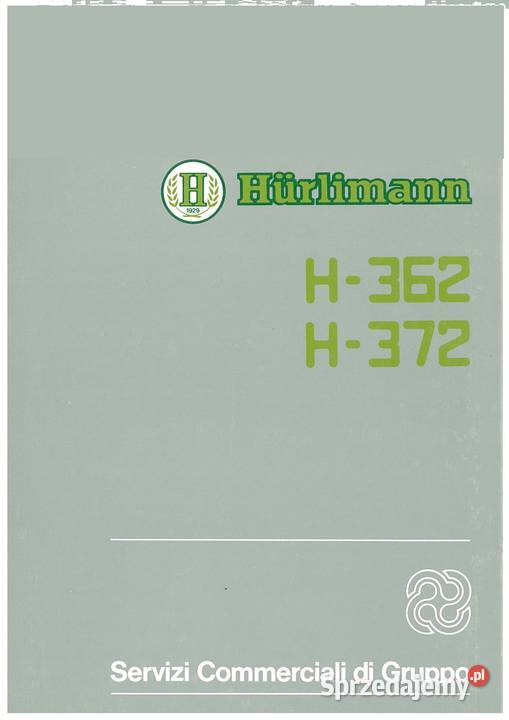 HURLIMANN H362 H372 instrukcja obsługi Pozostałe sprzedam