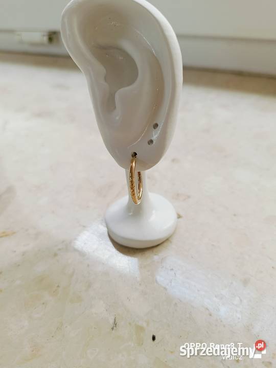 Złote Nowe kolczyki ze wzorem śred19mmpr585 Wałcz