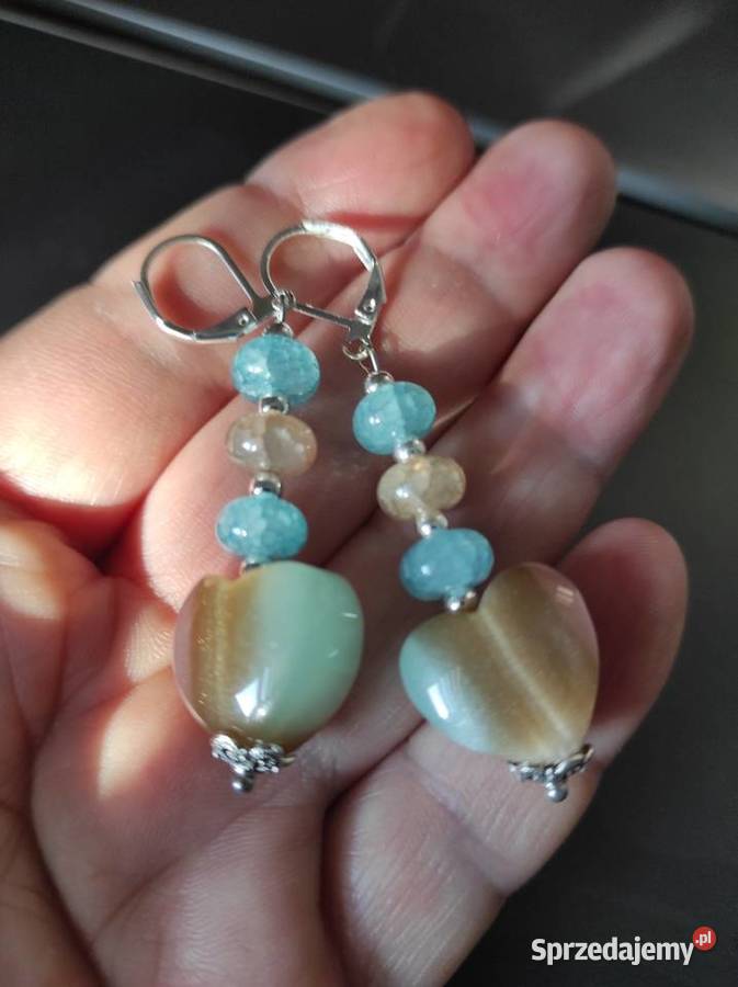 Kolczyki z serduszkiem Wrzosowo