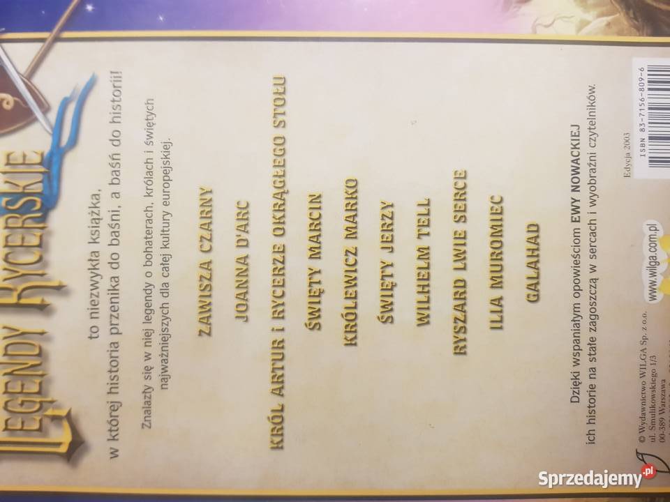 Legendy rycerskie Rok wydania 2003 Bieruń sprzedam