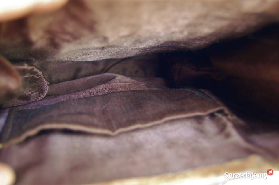 Torba skórzana na ramię rycerska vintage lata 70