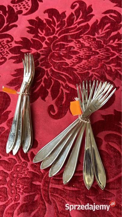 Platerowe widelczyki Do zakąsek Sygnowane punce pomorskie Gdańsk