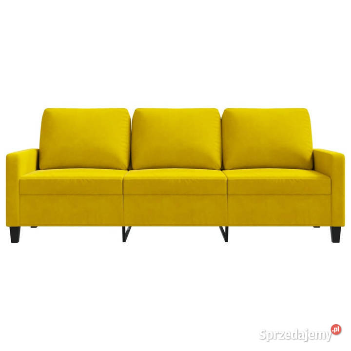 Sofa 3osobowa żółty 180 tapicerowana aksamitem sprzedam