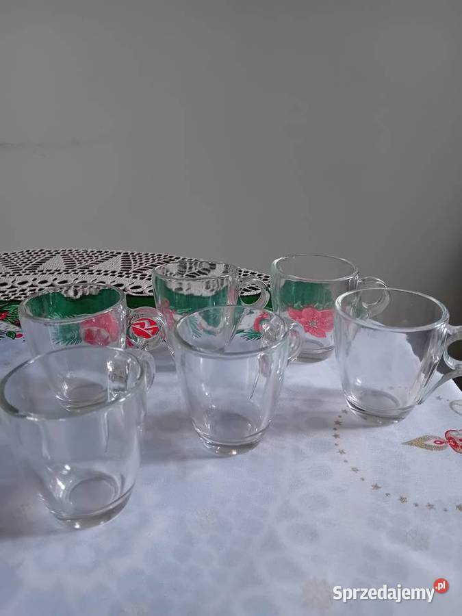 7 nowych filiżanek szklanych Warszawa