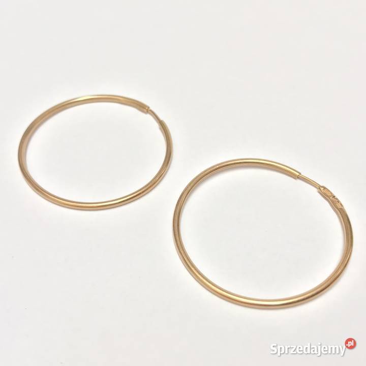 Złote KOLCZYKI 585 14K cudowne KOŁA różowe ZŁOTO Warszawa sprzedam