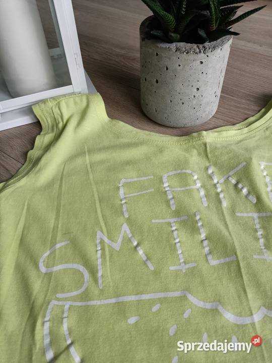 Bluzka seledynowa krótki rękaw XS