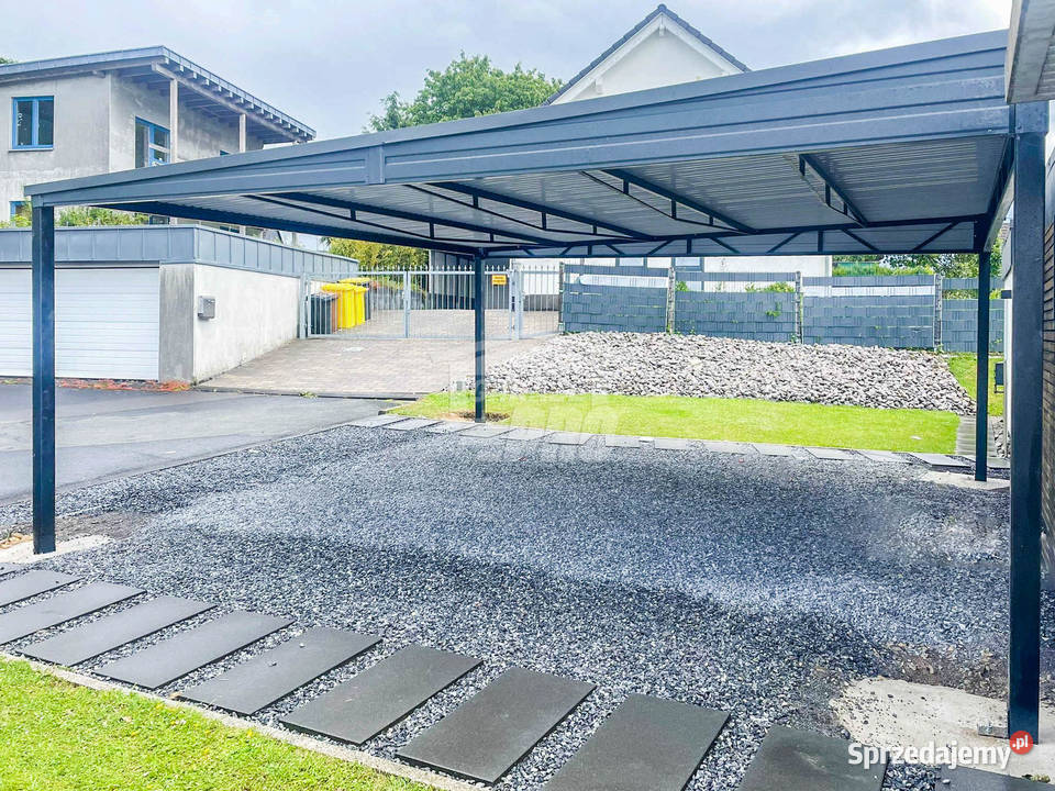 Carport Wiata samochodowa 6x6m Antracyt Dach Sprzedaż lubuskie Zielona Góra