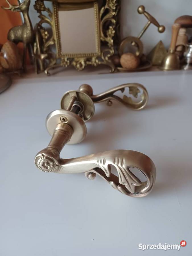 Duże mosiężne klamki wielkopolskie Poznań