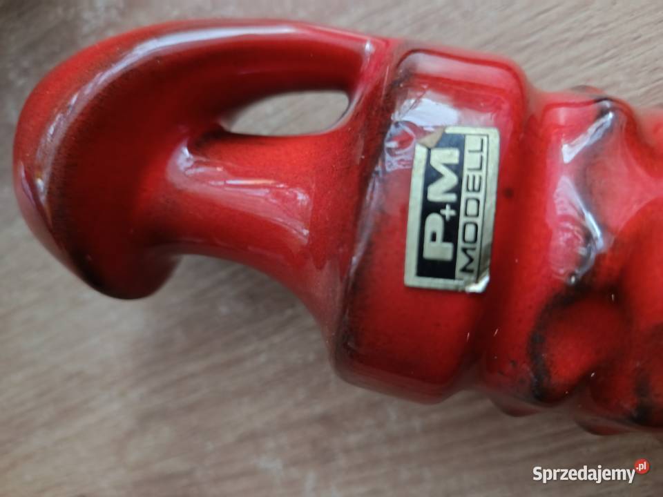 Wazon PM modelka ceramika szkliwiona czerwony Choszczno