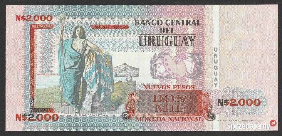 URUGWAJ 2000 PESOS 1989 STAN BANKOWY UNC Łódź sprzedam