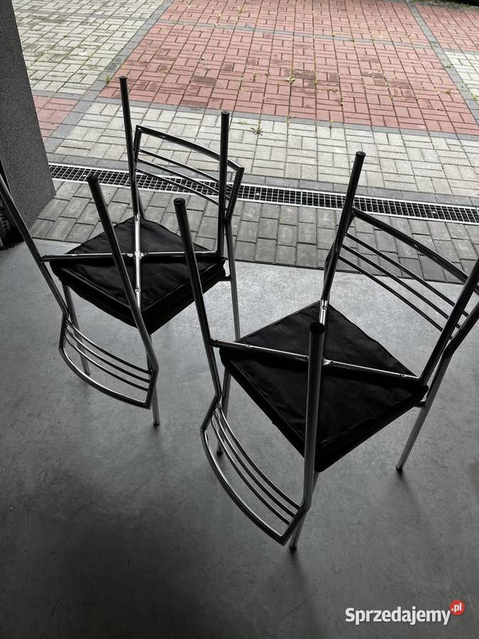 Krzesła kuchenne metalowe 42 solidne brązowe i