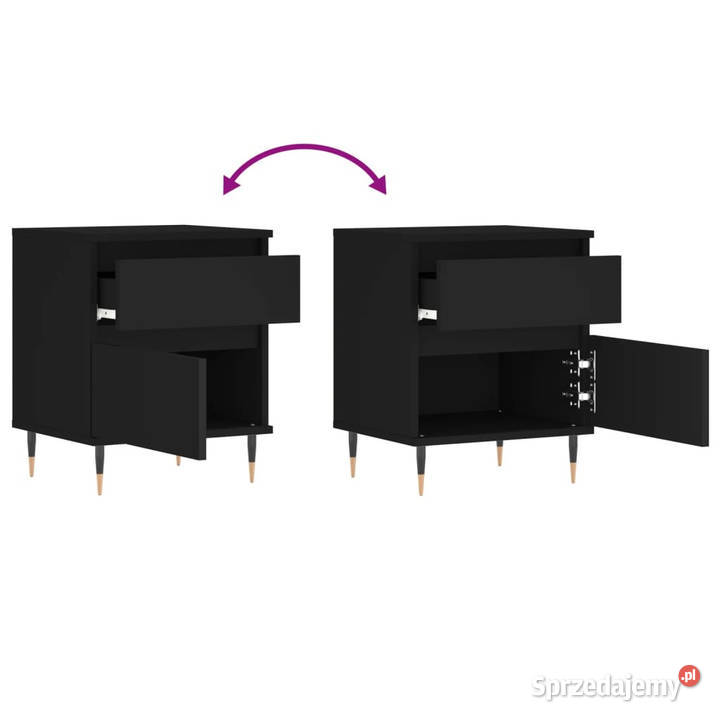 Szafki nocne 2 czarne 40x35x50 WM830655