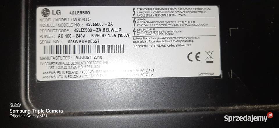LG42LE5500 USZKODZONY Sosnowiec