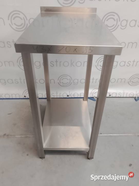 STÓŁ Z PÓŁKĄ 43X70X85 4 OTWORY W BLACIE dolnośląskie Wrocław