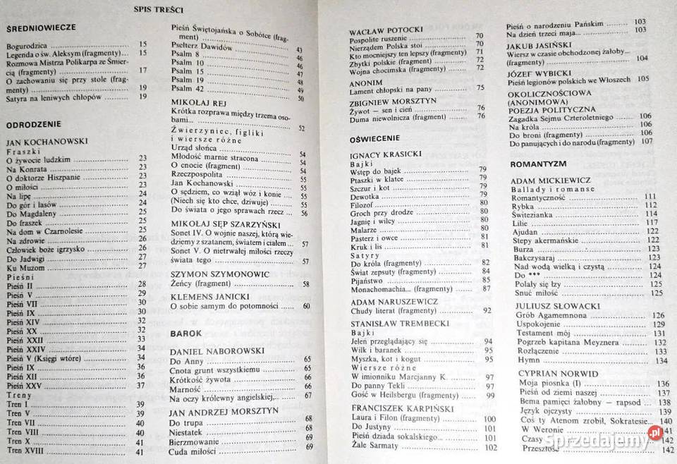 Poezja polska w szkole średniej Antologia Jerzy Chełm