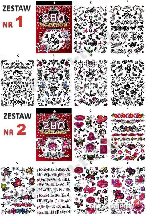Zestaw Tatuaży Tatuaże Tymczasowe Zmywalne małopolskie Mogilany
