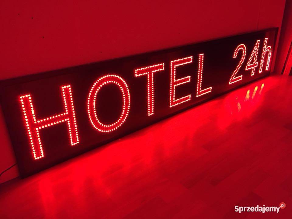 HOTEL 24h LED reklama mocne diody 260x50 Warszawa