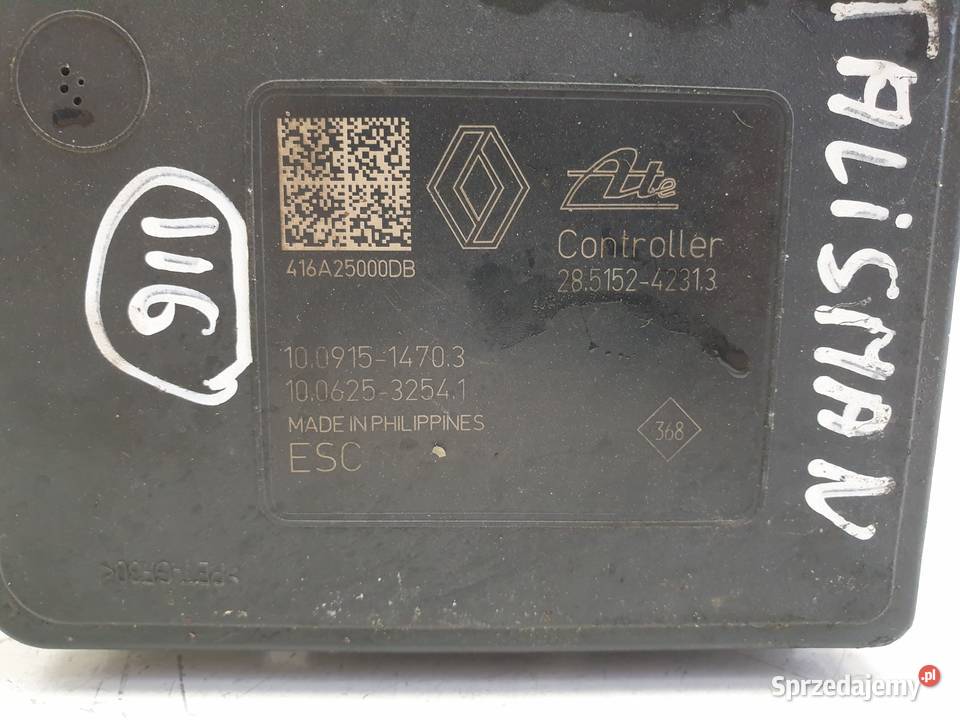 Renault Talisman POMPA ABS Sterownik 476604349R osobowe lubelskie Chełm