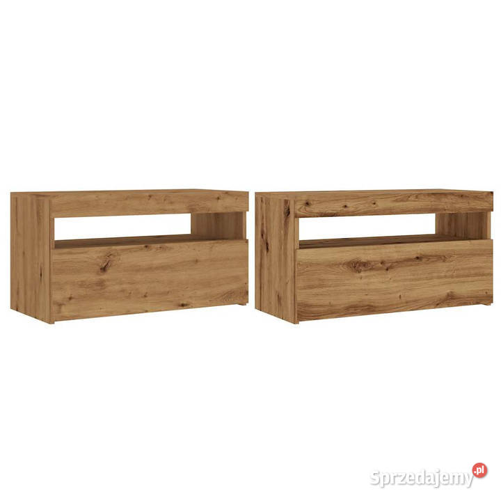 Szafki TV z LED 2 dąb artisan materiał Warszawa sprzedam