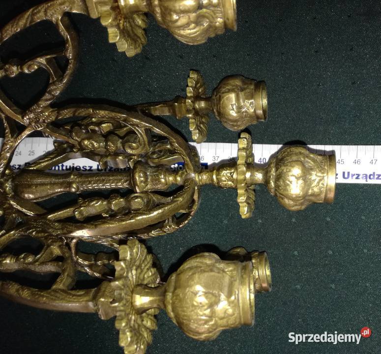 Świecznik mosiężny 5 ramienny 45 lubelskie Lublin