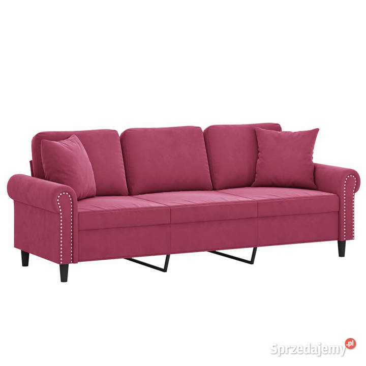 3osobowa sofa z poduszkami winna czerwień 180 Meble mazowieckie Warszawa