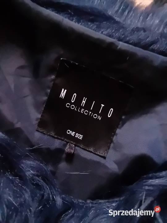 Granatowa kamizelka futrzana damska ciepła mazowieckie Warszawa