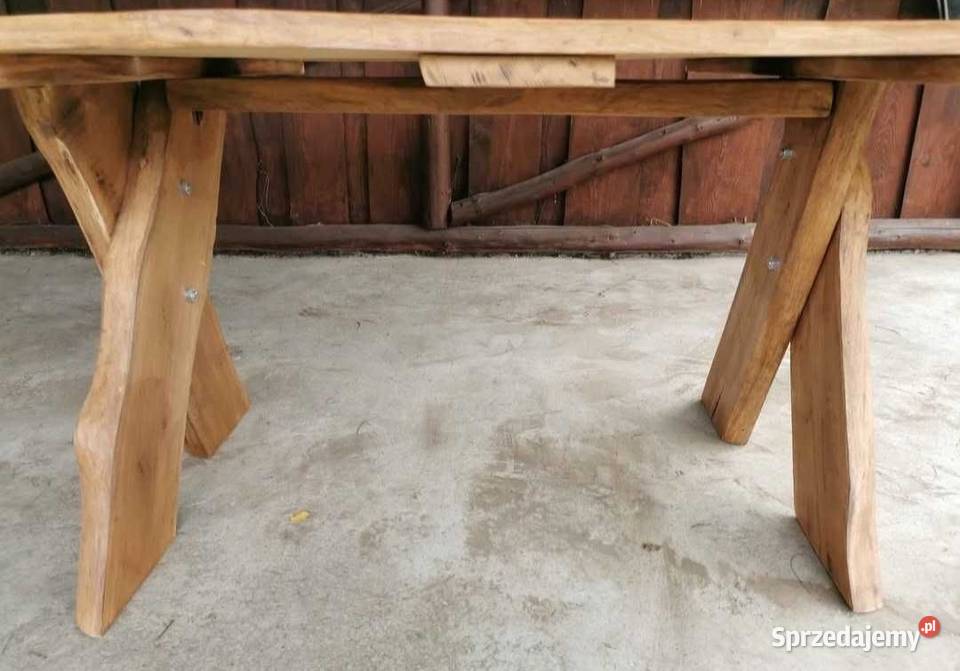 Ręcznie wykonany stół z litego drewna jesion dąb Żnin