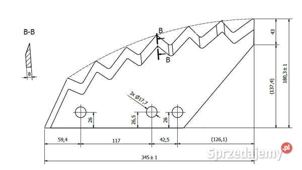 Nóż paszowozu A5302190N Kamionna