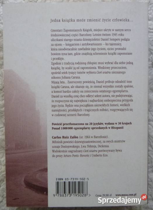 Cień wiatru Carlos Ruiz Zafon Warszawa