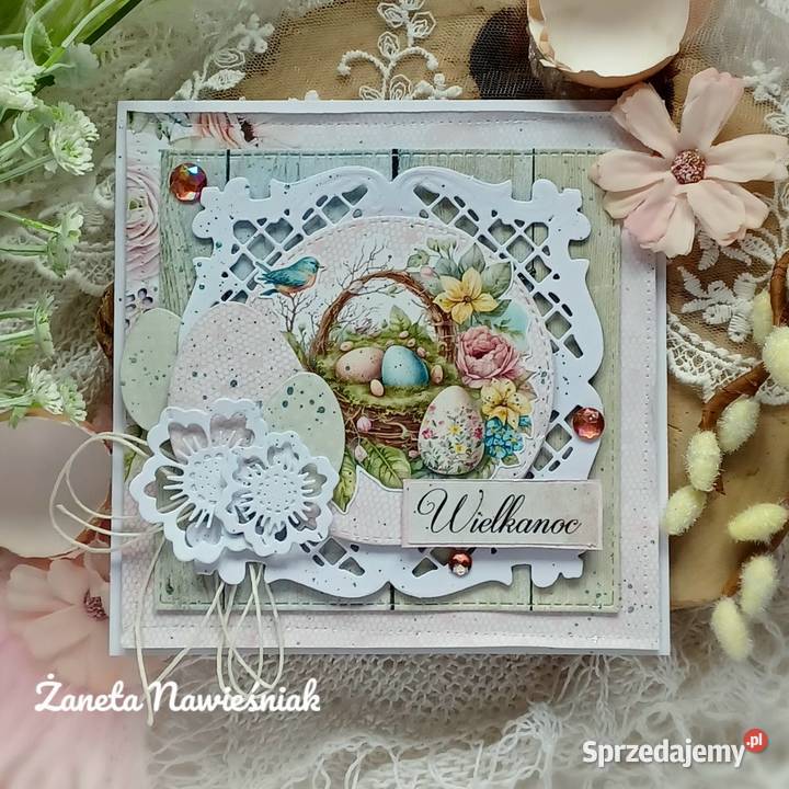 KARTKA ŚWIĄTECZNA HANDMADE WIELKANOC Mszana Dolna