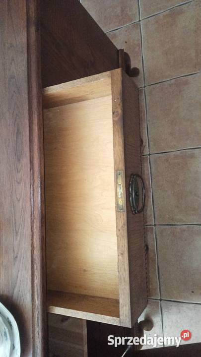 Biurko dębowe dwustronne z pólką i 4 szufladzami