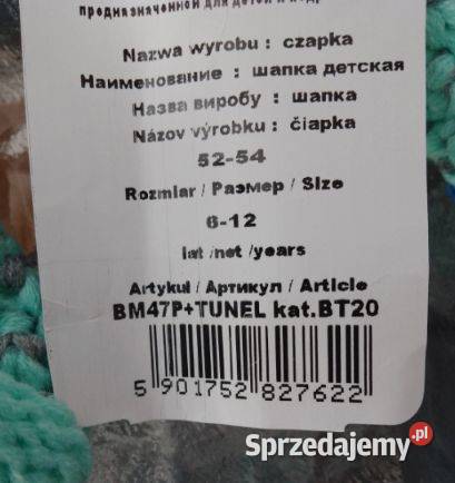 Komplet dziecięcy czapka z kominem miętowy Rozmiar 100 Chrzanów
