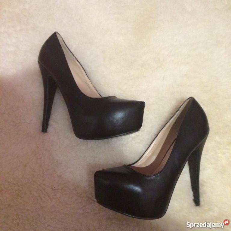 szpilki na platformie czarne 40 Lublin