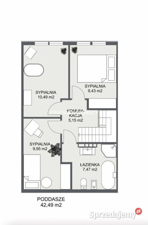 Dom szeregowy 8639m2 Wielka Wieś Świętego do wykończenia